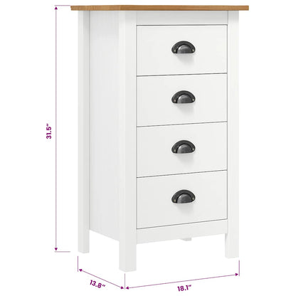 vidaXL Sideboard Hill White 46x35x80 cm Solid Pine Wood