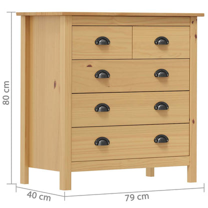 288915 vidaXL Sideboard "Hill" 79x40x80 cm Solid Pine Wood