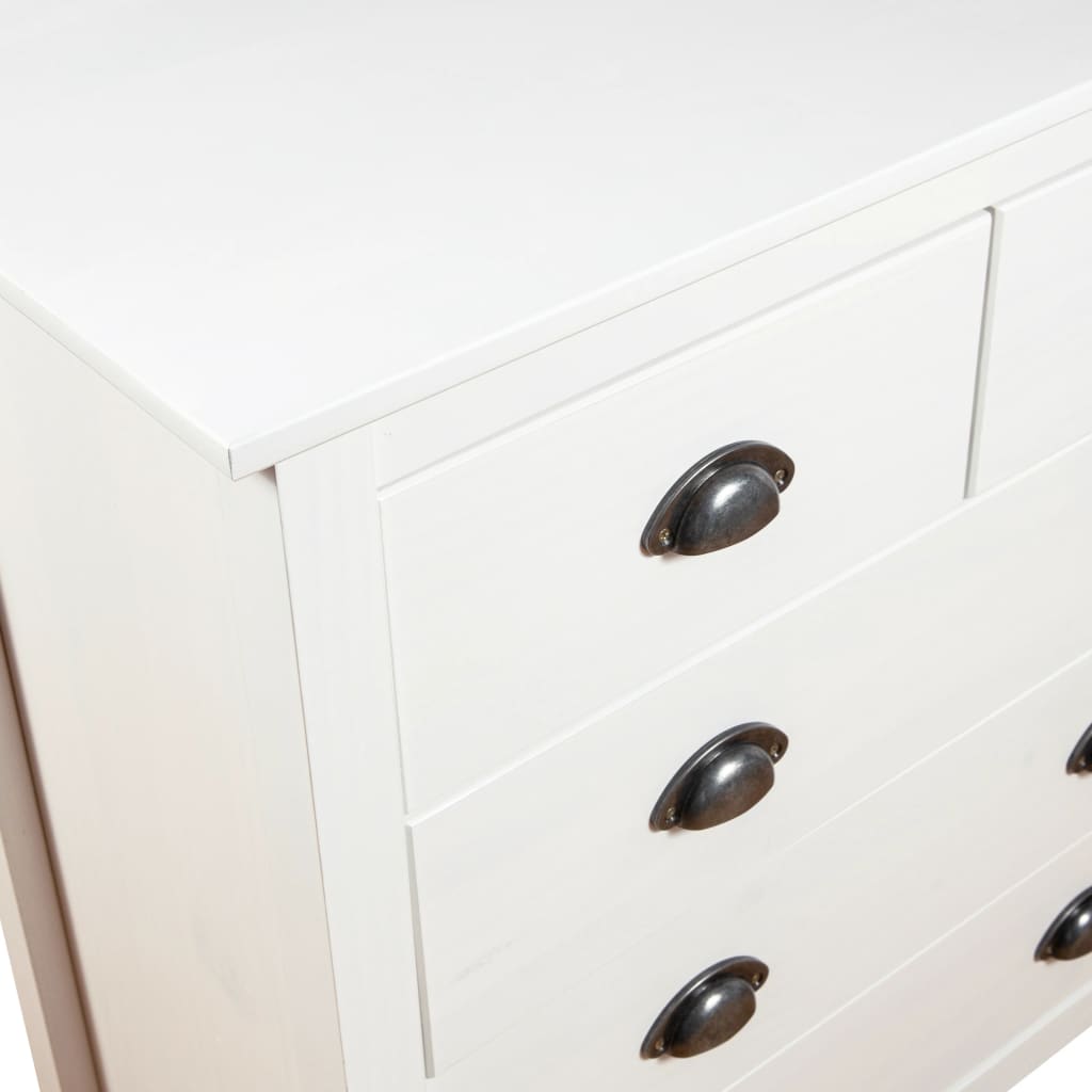 vidaXL Sideboard Hill White 79x40x80 cm Solid Pine Wood