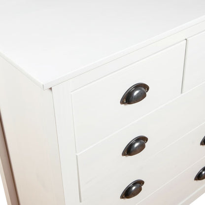 vidaXL Sideboard Hill White 79x40x80 cm Solid Pine Wood