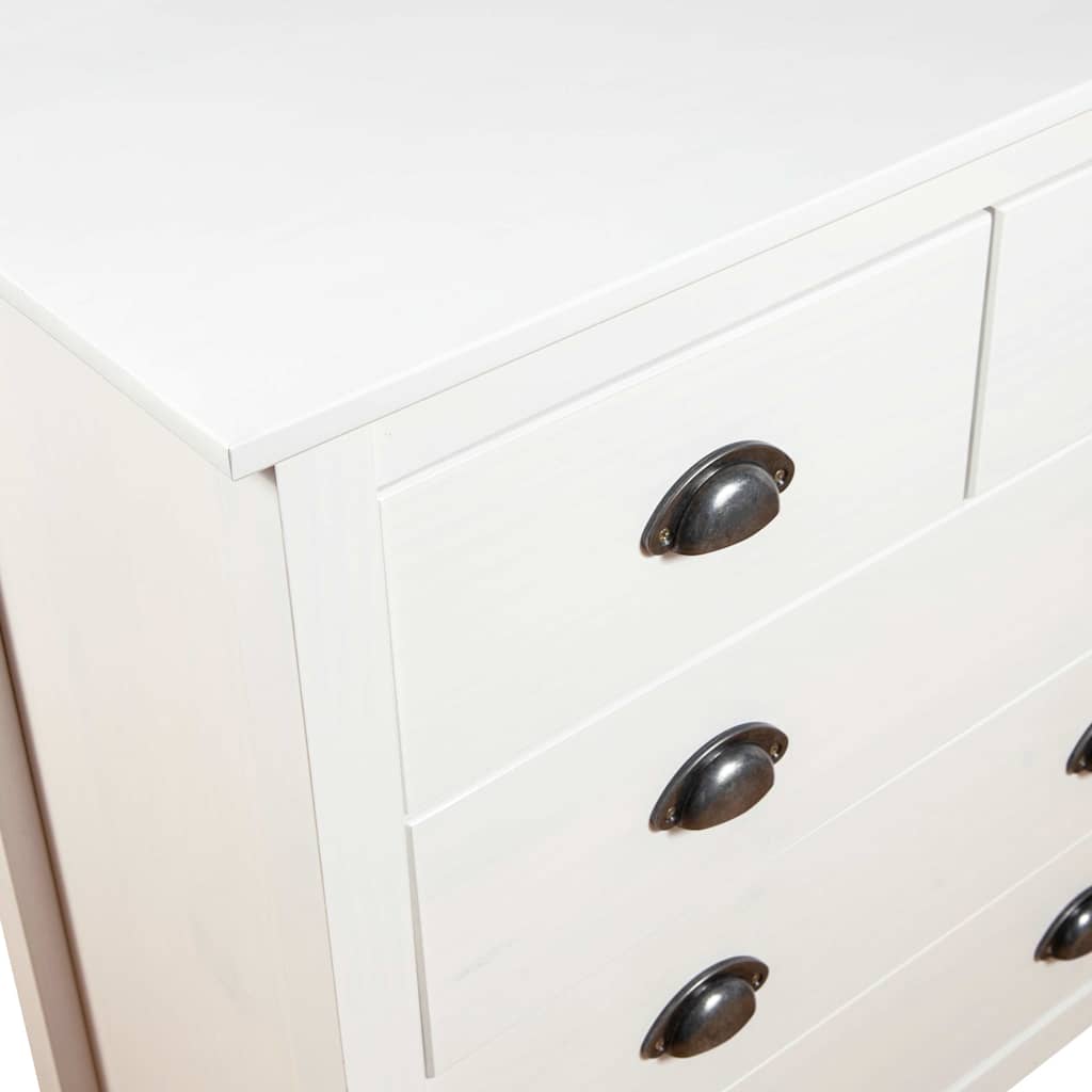 288916 vidaXL Sideboard "Hill" White 79x40x80 cm Solid Pine Wood
