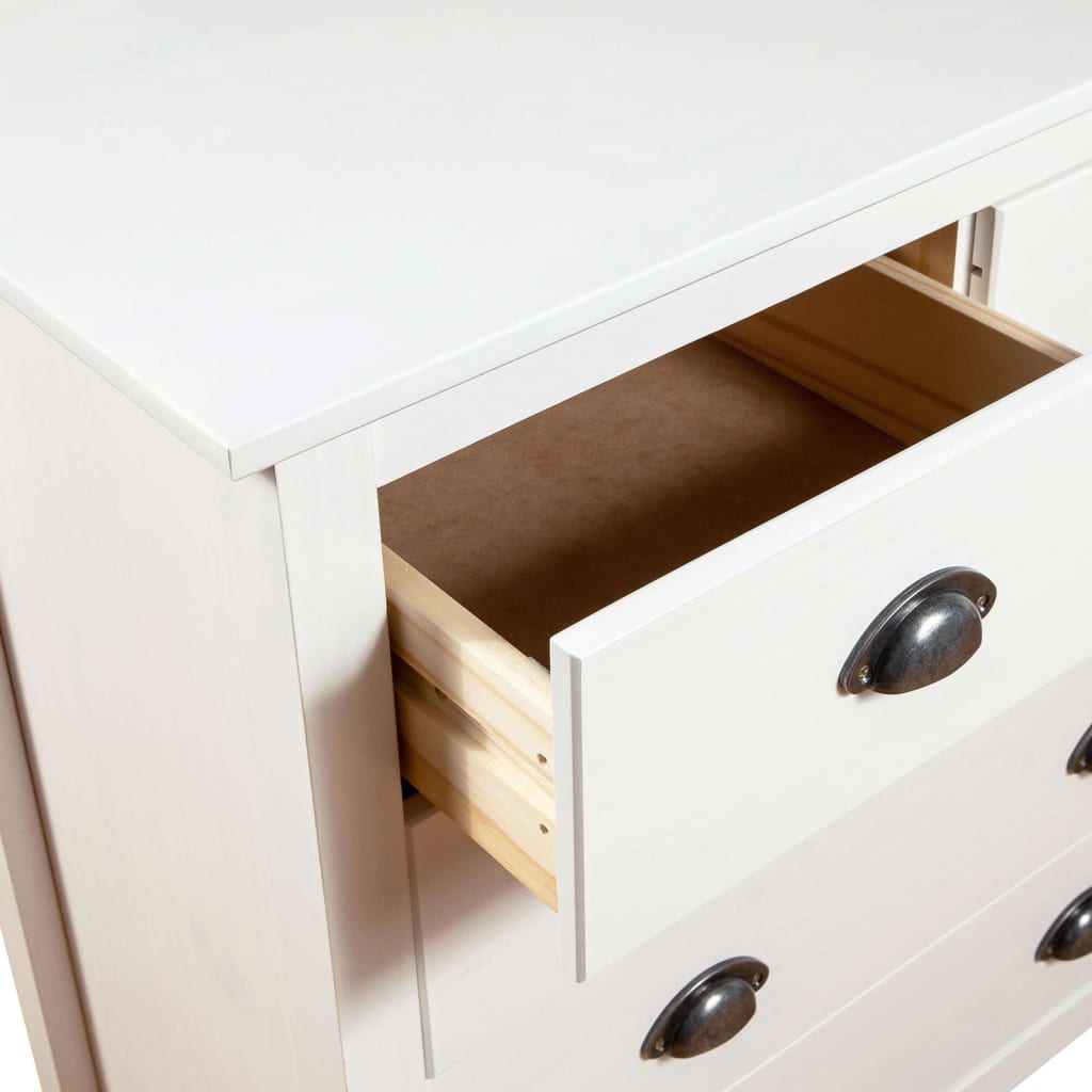 vidaXL Sideboard Hill White 79x40x80 cm Solid Pine Wood