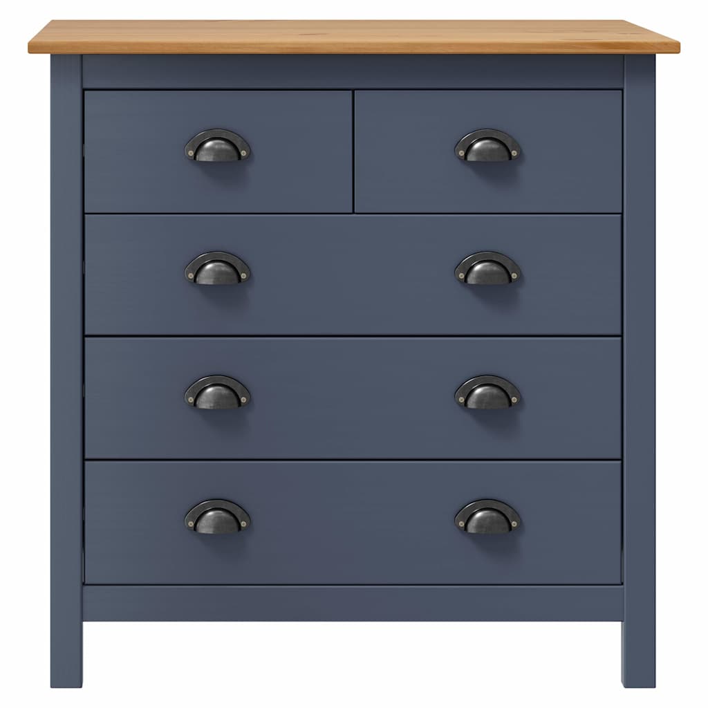 288917 vidaXL Sideboard "Hill" Grey 79x40x80 cm Solid Pine Wood