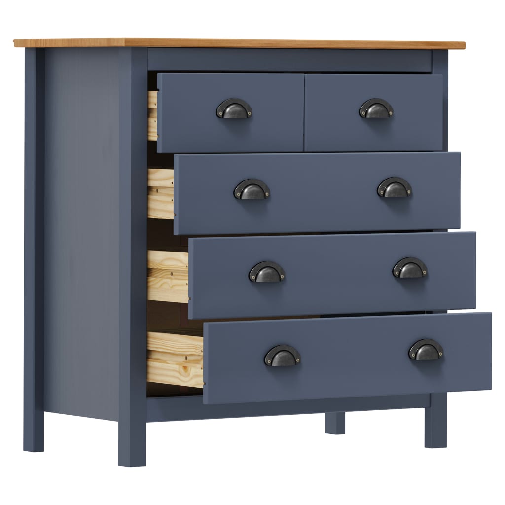 vidaXL Sideboard Hill Grey 79x40x80 cm Solid Pine Wood