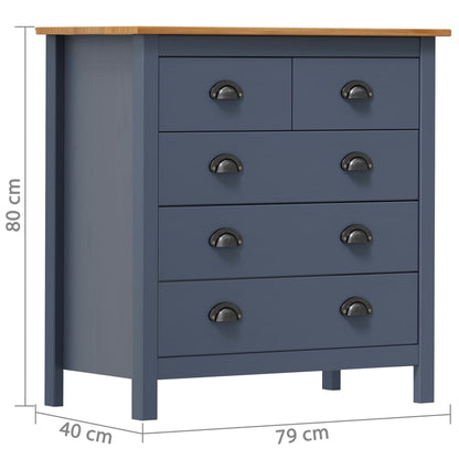 vidaXL Sideboard Hill Grey 79x40x80 cm Solid Pine Wood