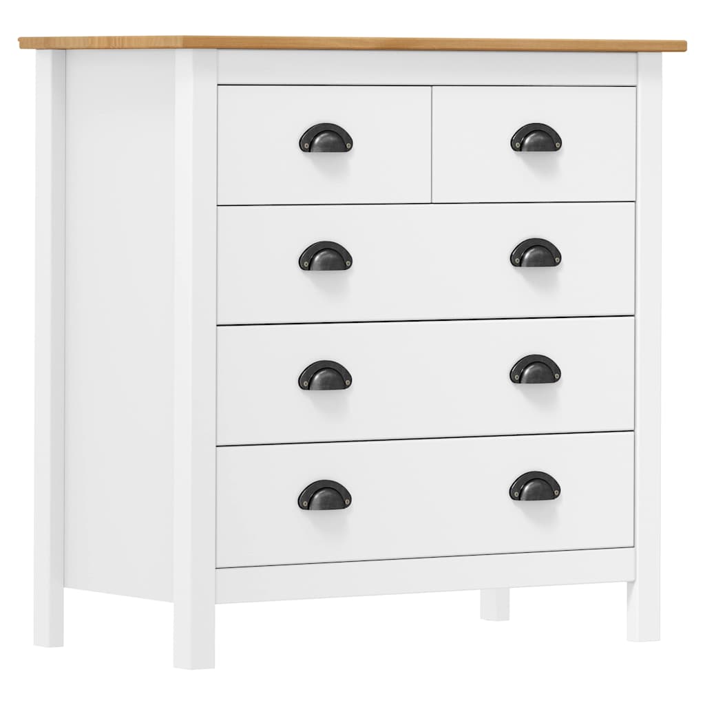 288918 vidaXL Sideboard "Hill" White 79x40x80 cm Solid Pine Wood