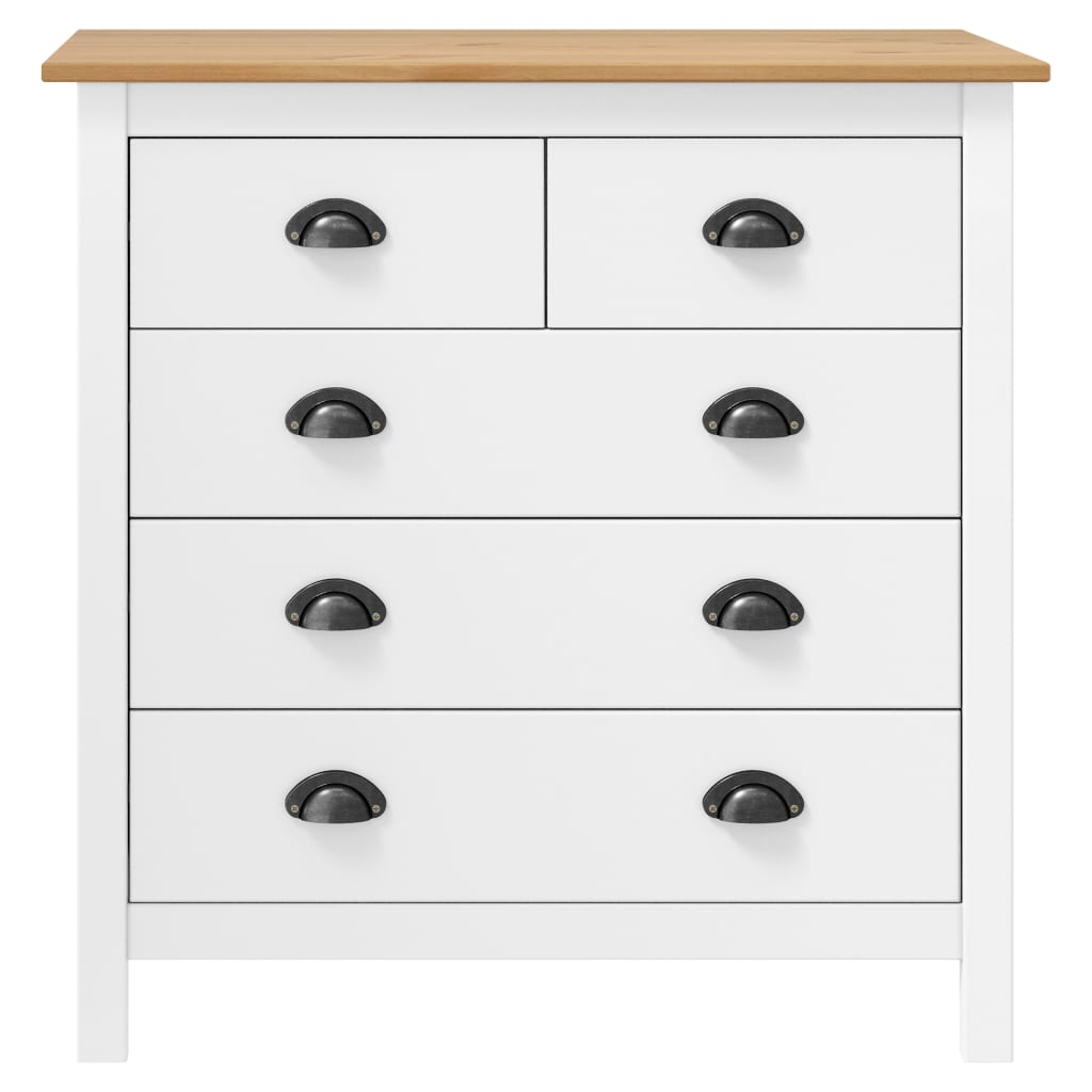 vidaXL Sideboard Hill White 79x40x80 cm Solid Pine Wood