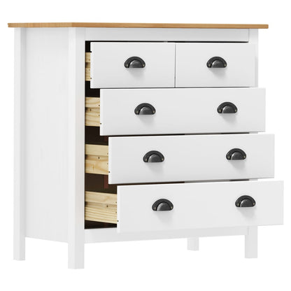 vidaXL Sideboard Hill White 79x40x80 cm Solid Pine Wood