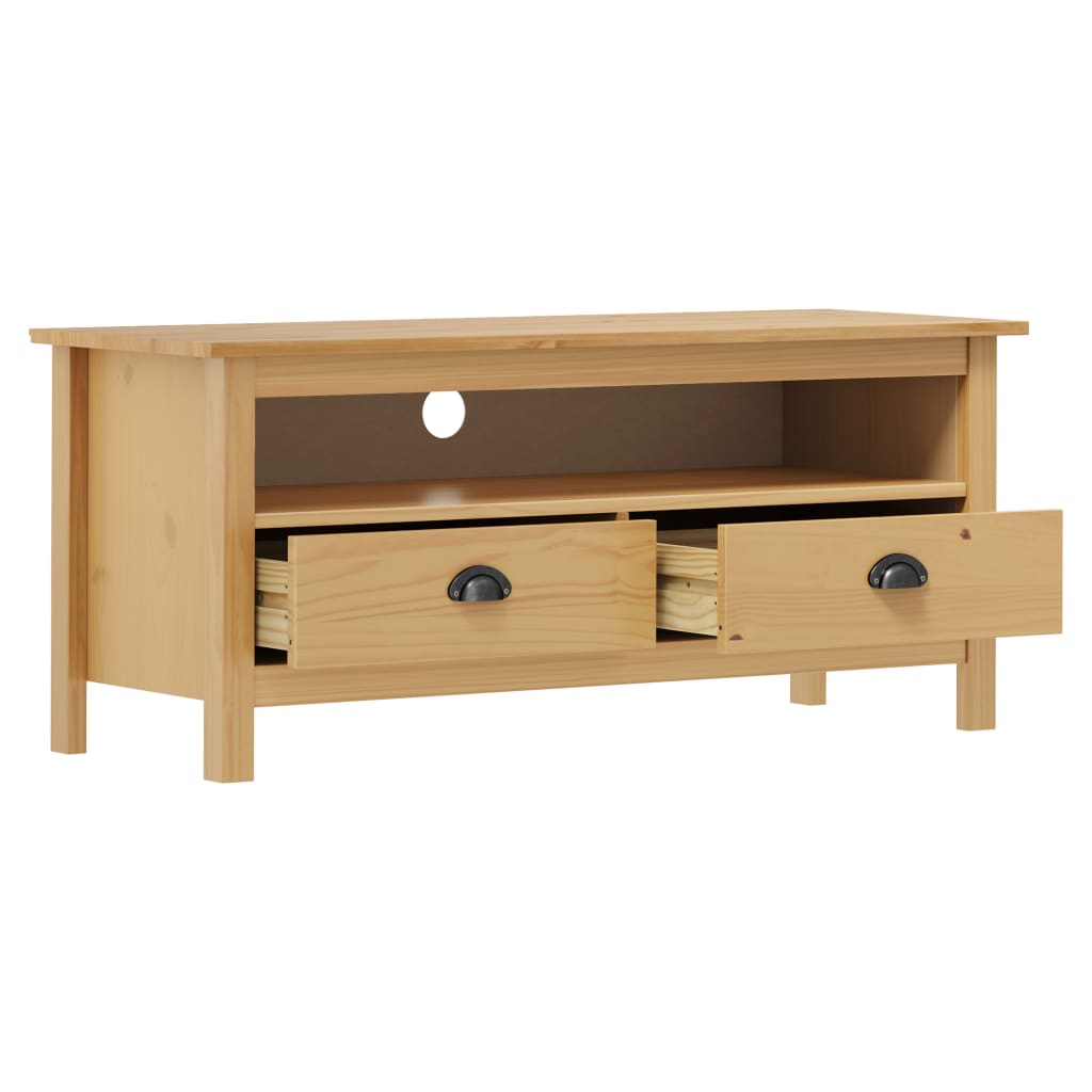 vidaXL TV Cabinet Hill Honey Brown 110x40x47 cm Solid Pine Wood