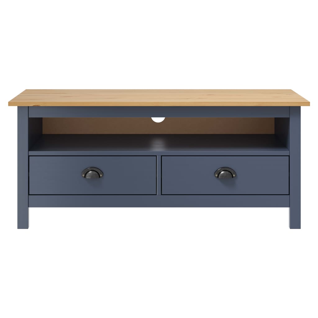 vidaXL TV Cabinet Hill Grey 110x40x47 cm Solid Pine Wood