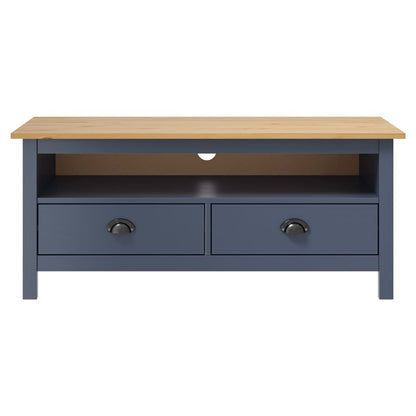 vidaXL TV Cabinet Hill Grey 110x40x47 cm Solid Pine Wood