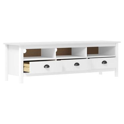 vidaXL TV Cabinet Hill White 158x40x47 cm Solid Pine Wood
