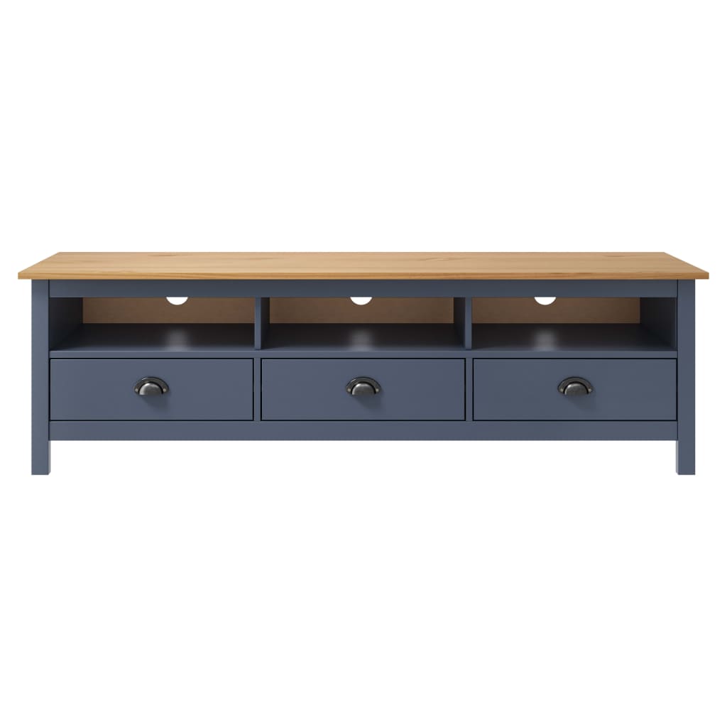 vidaXL TV Cabinet Hill Grey 158x40x47 cm Solid Pine Wood