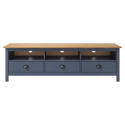vidaXL TV Cabinet Hill Grey 158x40x47 cm Solid Pine Wood