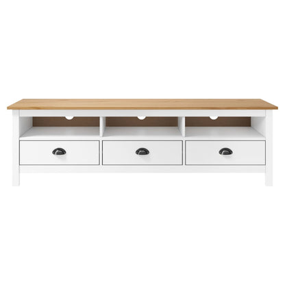 vidaXL TV Cabinet Hill White 158x40x47 cm Solid Pine Wood