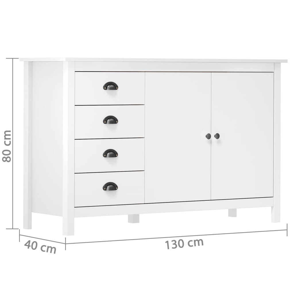 vidaXL Sideboard | White | Solid pine wood | Medium | Sideboard | Rectangular