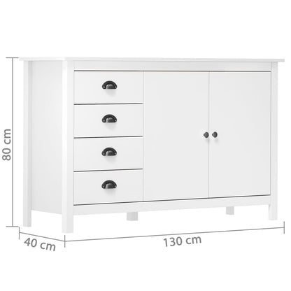 vidaXL Sideboard | White | Solid pine wood | Medium | Sideboard | Rectangular