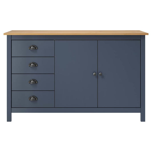 288933 vidaXL Sideboard "Hill" Grey 130x40x80 cm Solid Pine Wood