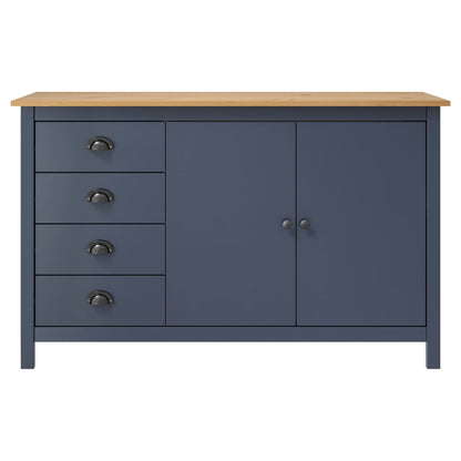 vidaXL Sideboard Hill Grey 130x40x80 cm Solid Pine Wood