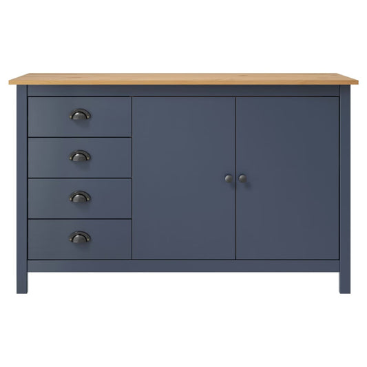 vidaXL Sideboard Hill Grey 130x40x80 cm Solid Pine Wood