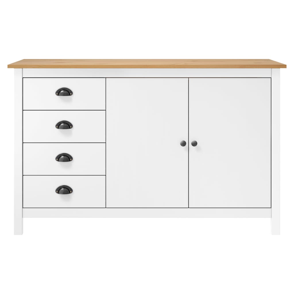 vidaXL Sideboard | White and honey brown | Solid pine wood | Medium | Sideboard