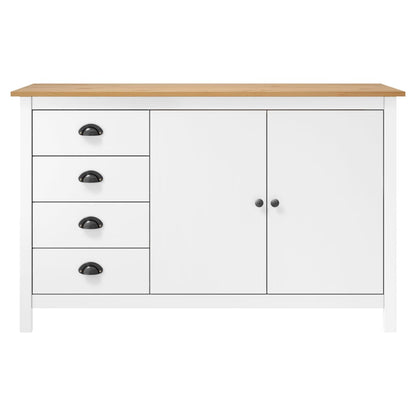 vidaXL Sideboard | White and honey brown | Solid pine wood | Medium | Sideboard