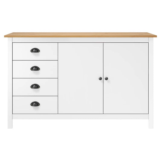 288934 vidaXL Sideboard "Hill" White 130x40x80 cm Solid Pine Wood