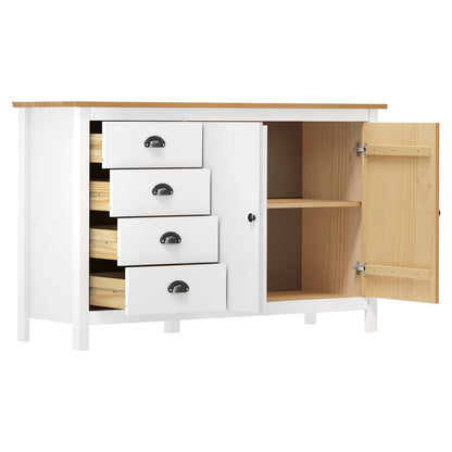 vidaXL Sideboard | White and honey brown | Solid pine wood | Medium | Sideboard