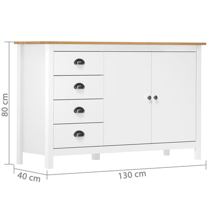 vidaXL Sideboard | White and honey brown | Solid pine wood | Medium | Sideboard