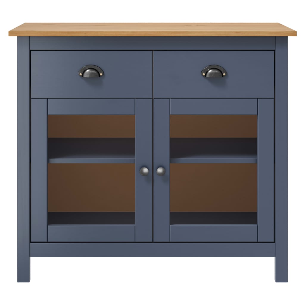 vidaXL Sideboard Hill Grey 90x40x80 cm Solid Pine Wood