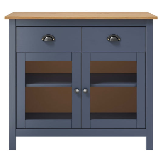 vidaXL Sideboard Hill Grey 90x40x80 cm Solid Pine Wood