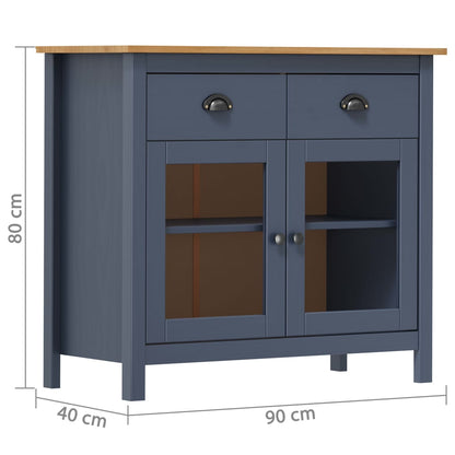 vidaXL Sideboard Hill Grey 90x40x80 cm Solid Pine Wood