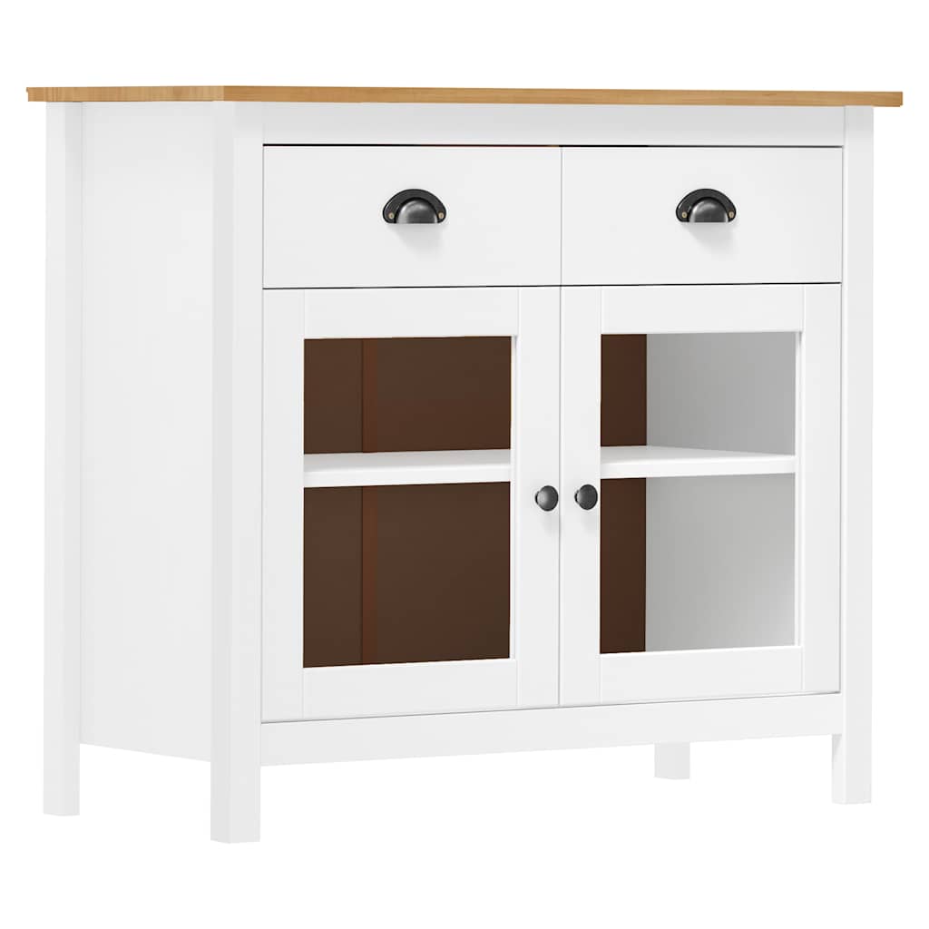 288942 vidaXL Sideboard "Hill" White 90x40x80 cm Solid Pine Wood