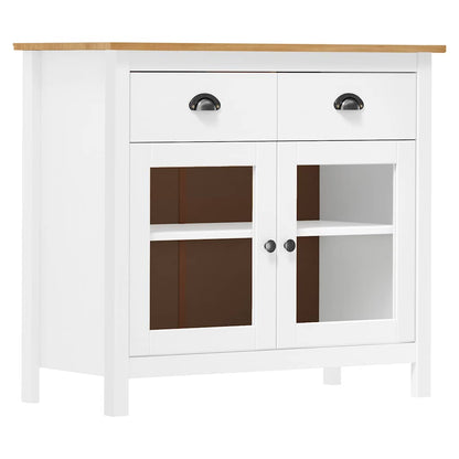288942 vidaXL Sideboard "Hill" White 90x40x80 cm Solid Pine Wood