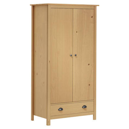288947 vidaXL 2-Door Wardrobe "Hill" 89x50x170 cm Solid Pine Wood