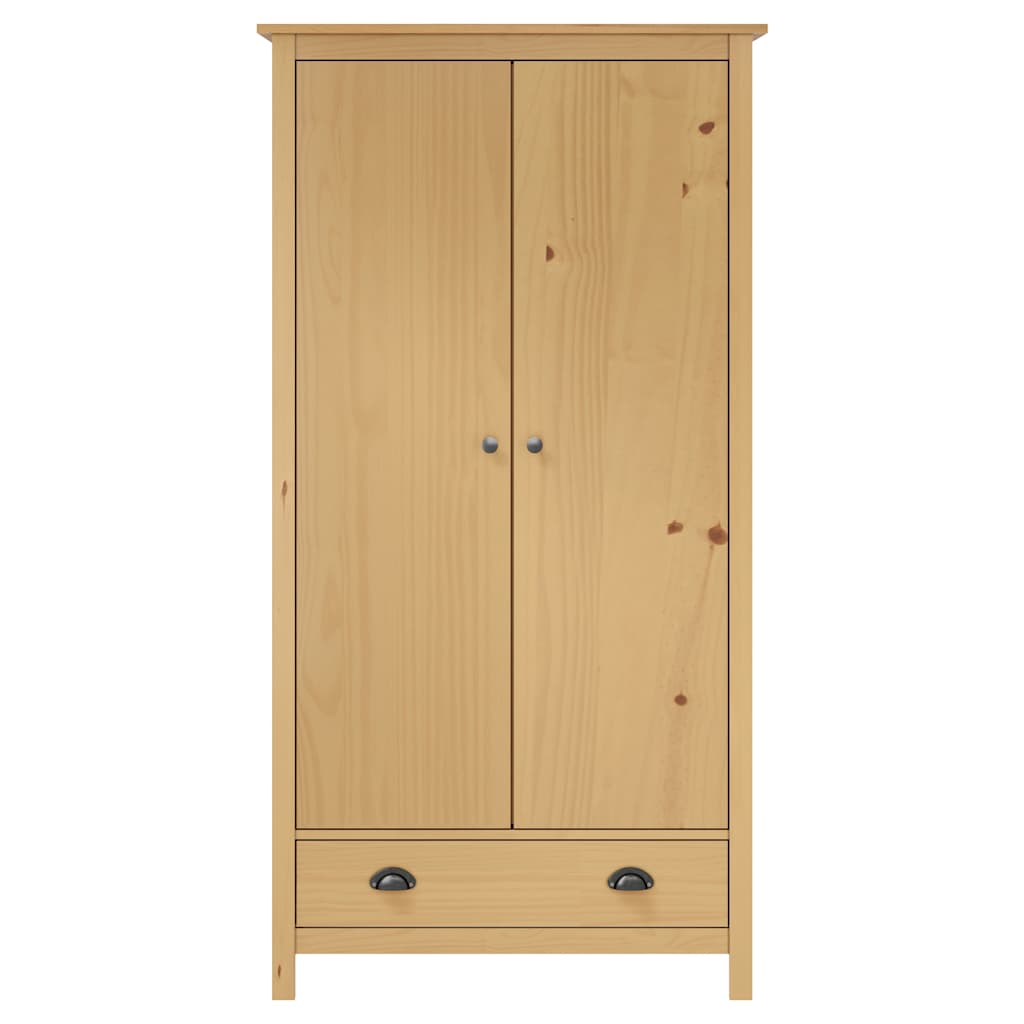 288947 vidaXL 2-Door Wardrobe "Hill" 89x50x170 cm Solid Pine Wood