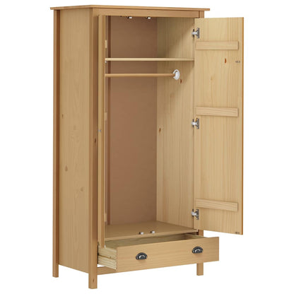 288947 vidaXL 2-Door Wardrobe "Hill" 89x50x170 cm Solid Pine Wood