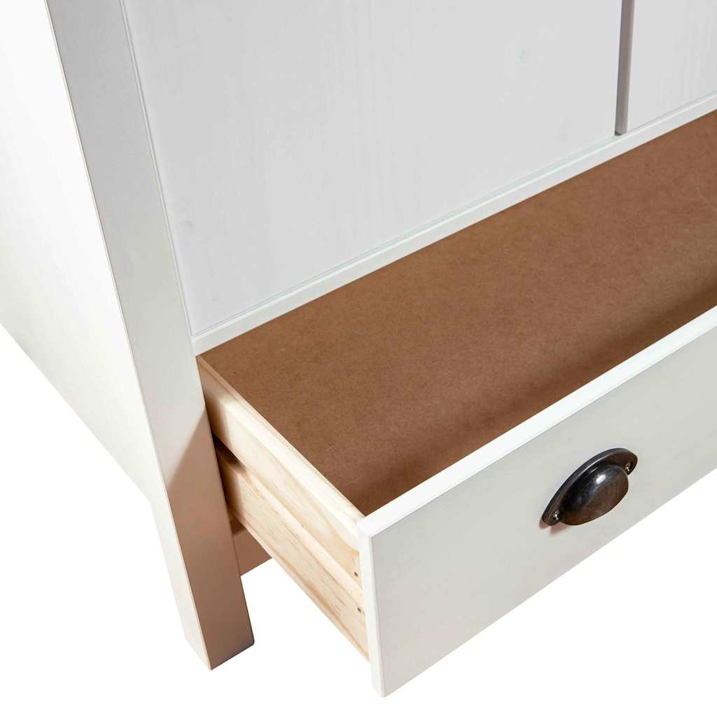 288948 vidaXL 2-Door Wardrobe "Hill" White 89x50x170 cm Solid Pine Wood