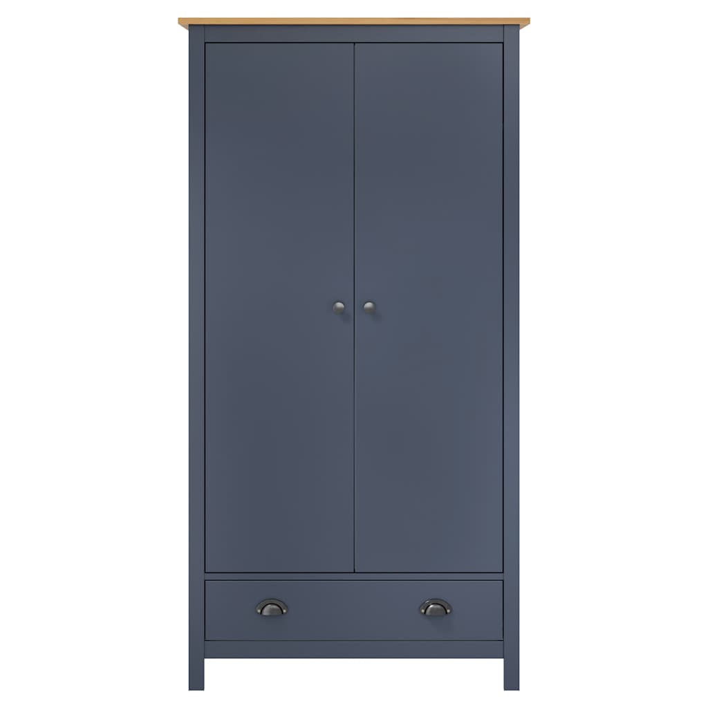 vidaXL 2-Door Wardrobe Hill Grey 89x50x170 cm Solid Pine Wood