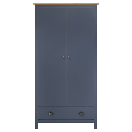 vidaXL 2-Door Wardrobe Hill Grey 89x50x170 cm Solid Pine Wood