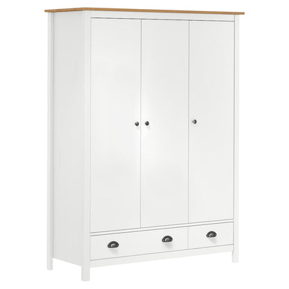 vidaXL Wardrobe | White and honey brown | Solid pine wood | Medium | Wardrobe