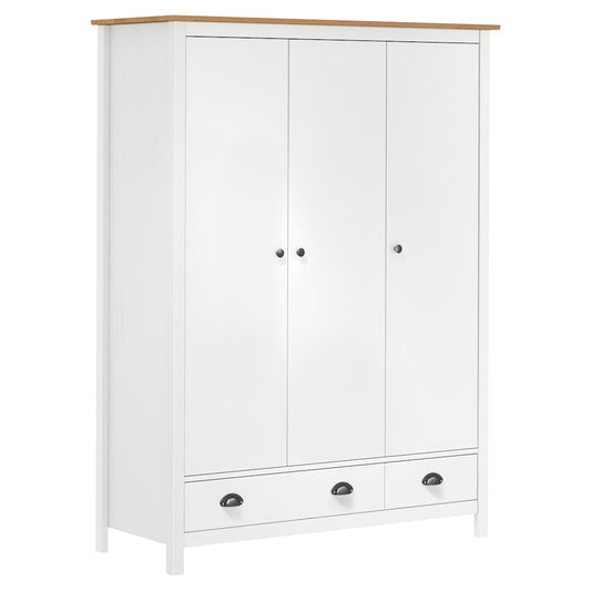 vidaXL Wardrobe | White and honey brown | Solid pine wood | Medium | Wardrobe