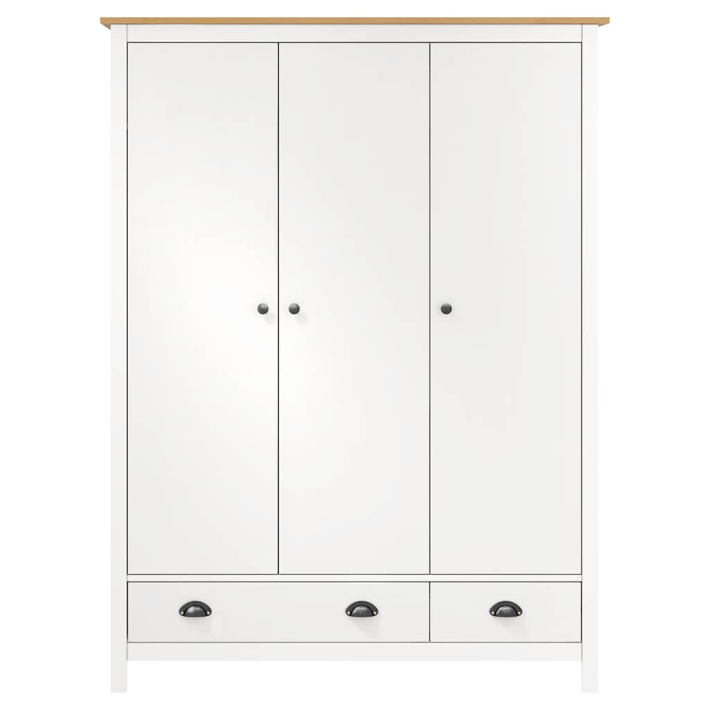 vidaXL Wardrobe | White and honey brown | Solid pine wood | Medium | Wardrobe