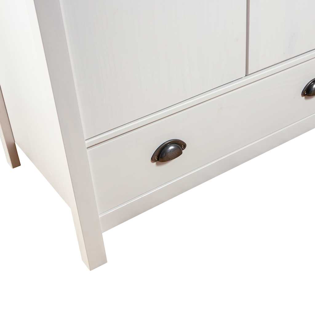 vidaXL Wardrobe | White and honey brown | Solid pine wood | Medium | Wardrobe