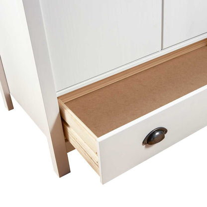 vidaXL Wardrobe | White and honey brown | Solid pine wood | Medium | Wardrobe
