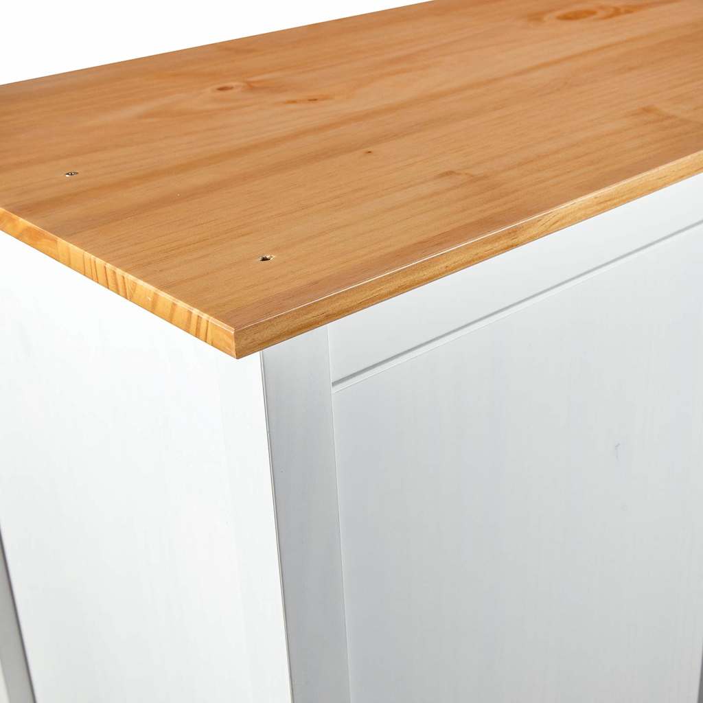 vidaXL Wardrobe | White and honey brown | Solid pine wood | Medium | Wardrobe