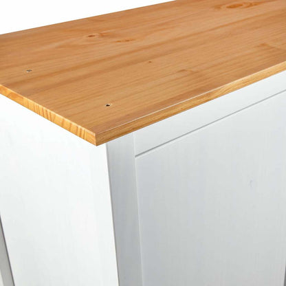 vidaXL Wardrobe | White and honey brown | Solid pine wood | Medium | Wardrobe