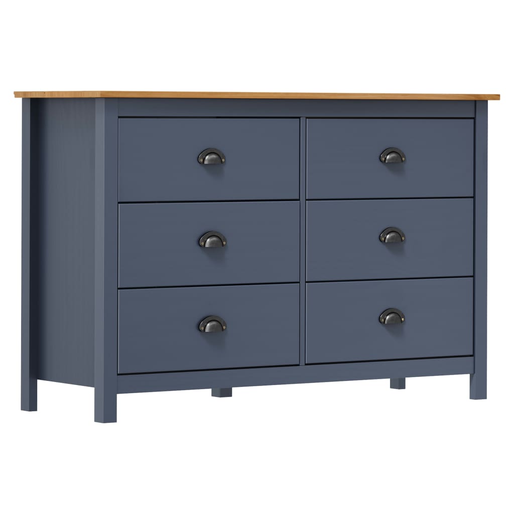 vidaXL Sideboard | Grey and honey brown | Solid pine wood | Medium | Sideboard