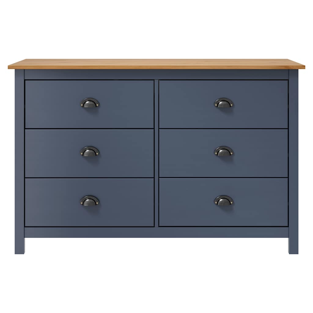 288985 vidaXL Sideboard "Hill" Grey 125x40x80 cm Solid Pine Wood