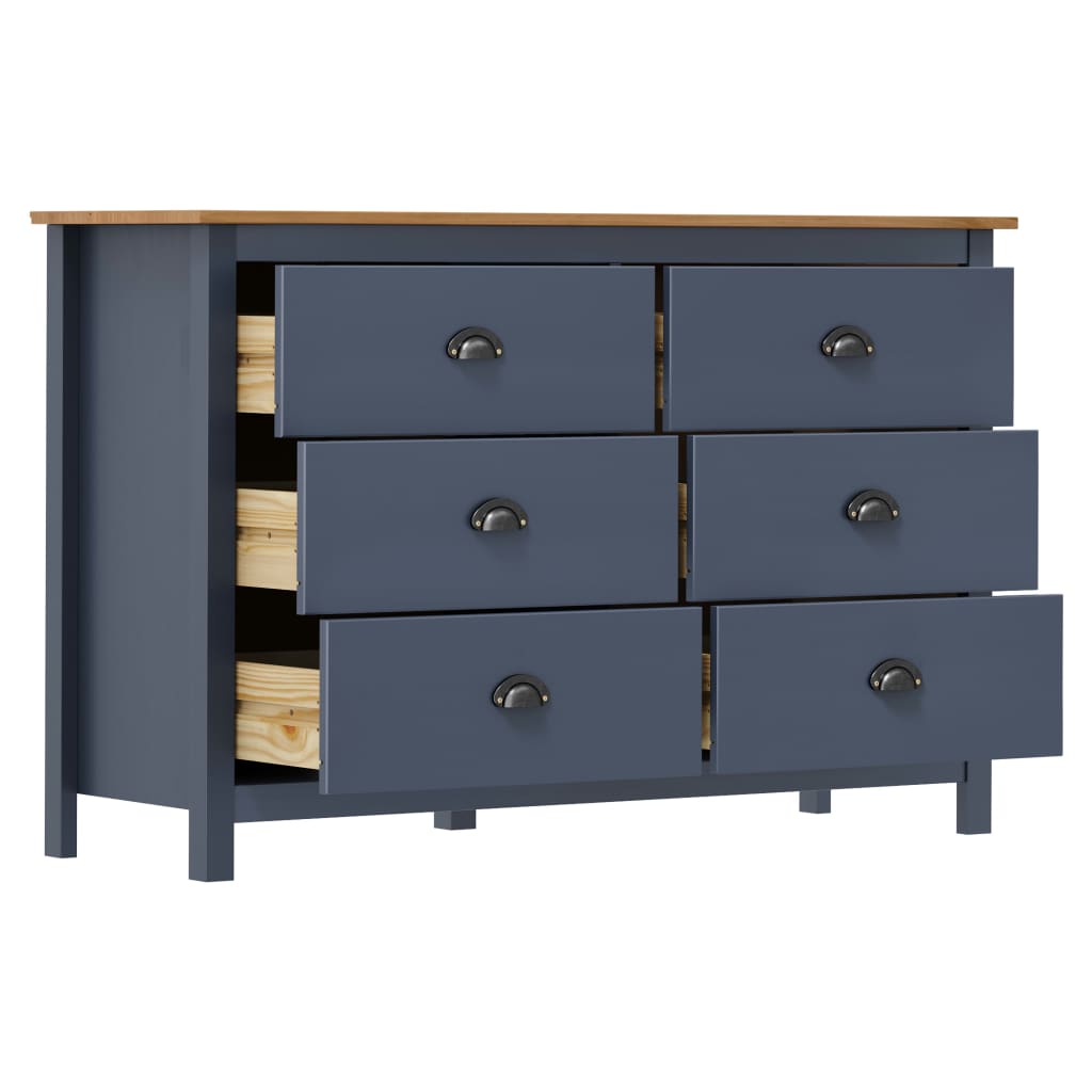 vidaXL Sideboard | Grey and honey brown | Solid pine wood | Medium | Sideboard
